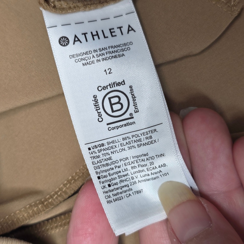 Athleta Brooklyn Bermuda Shorts Tan Women's Size 12 Golf lightweight - Picture 4 of 8